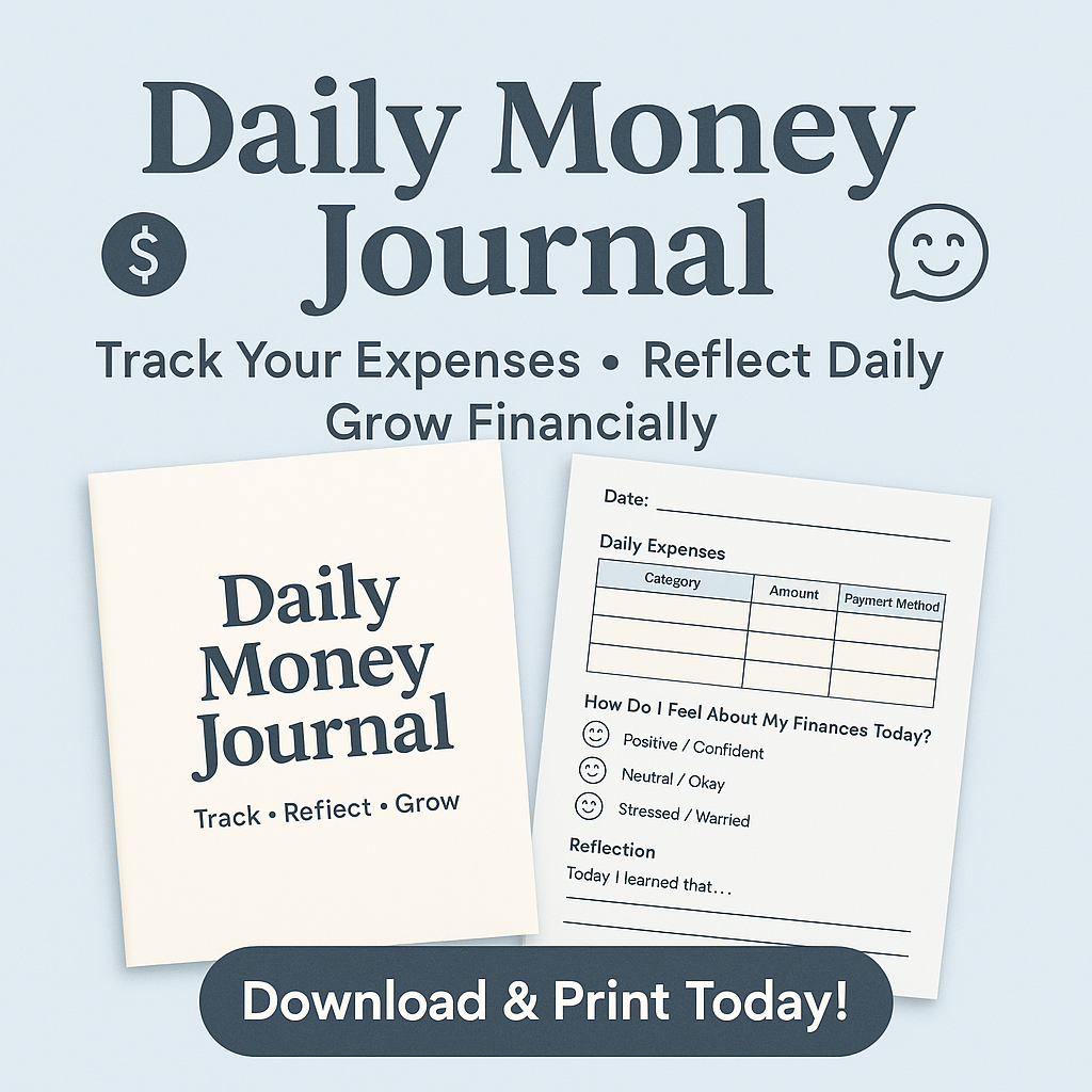 Daily Money Journal – Printable PDF