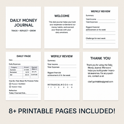 Daily Money Journal – Printable PDF