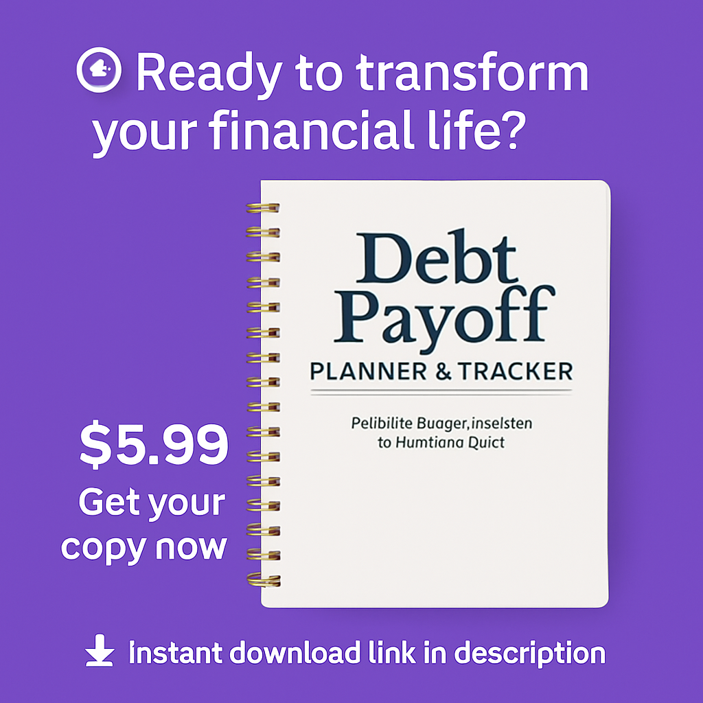 Debt Payoff Planner & Tracker | Printable Budget Organizer to Eliminate Debt