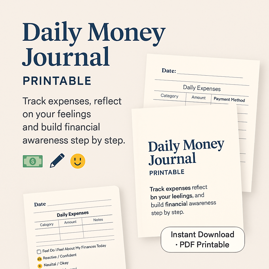 Daily Money Journal – Printable PDF