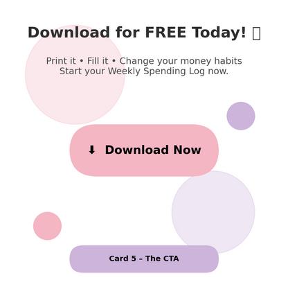 Weekly Spending Log – Free Printable PDF