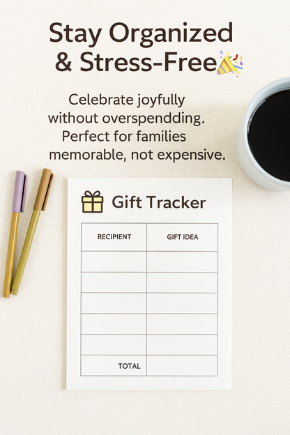 Holiday Budget Planner – Printable PDF
