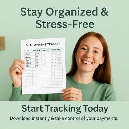 Bill Payment Tracker – Printable Monthly & Annual Bill Organizer