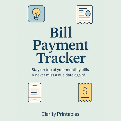 Bill Payment Tracker – Printable Monthly & Annual Bill Organizer