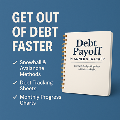 Debt Payoff Planner & Tracker | Printable Budget Organizer to Eliminate Debt