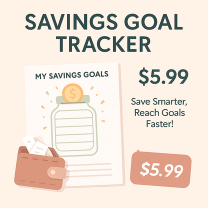 Savings Goal Tracker – Printable Planner
